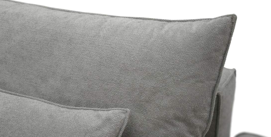 Угловой диван правый Рейф Серый велюр