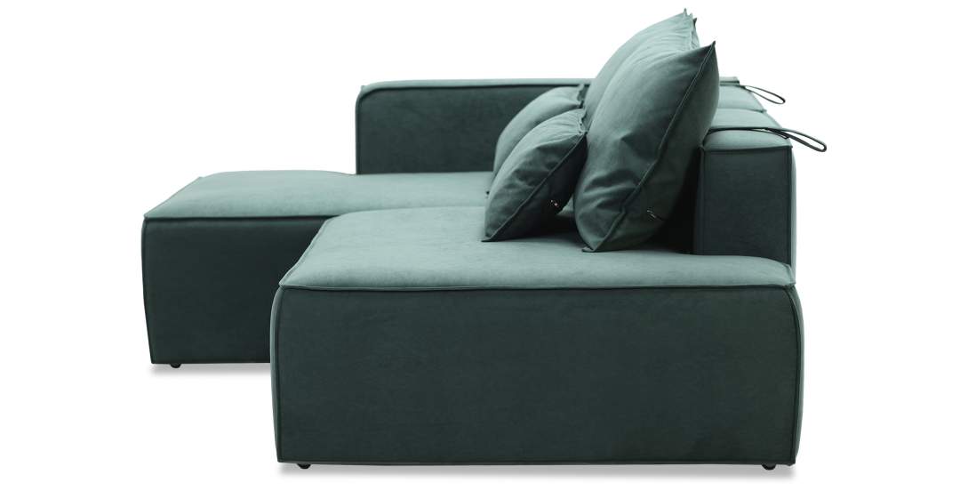 Угловой диван левый Рейф Изумрудный велюр