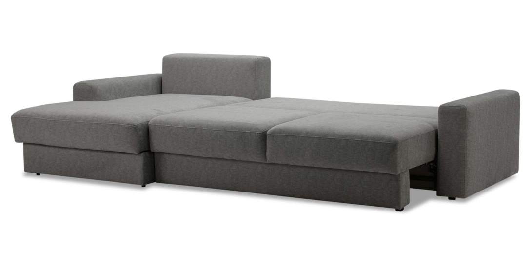 Угловой диван левый Вегас Серебристый велюр