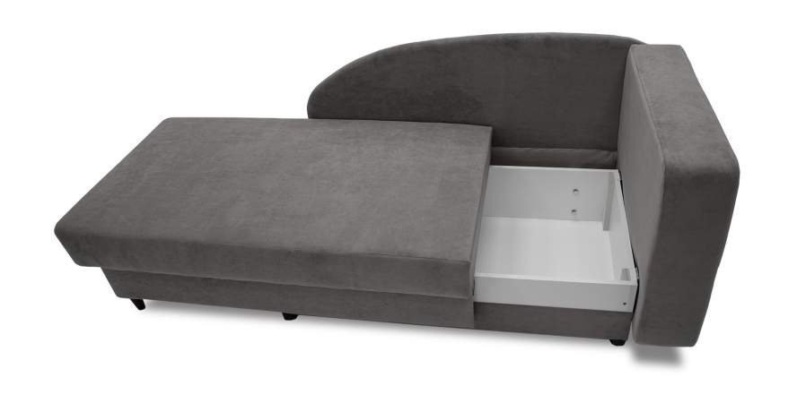 Угловая кушетка правая Иби Дымчатый серый велюр