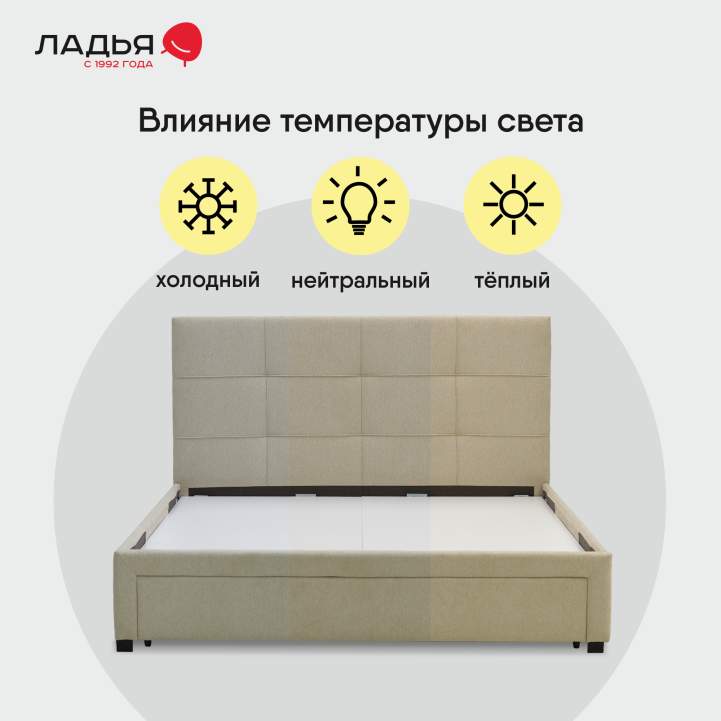 Двуспальная кровать Борба 180 кремовый шенилл