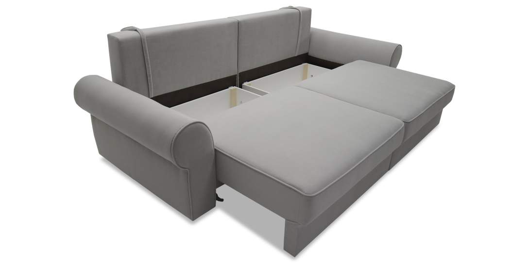 Прямой диван Тьерри Серебристый велюр 