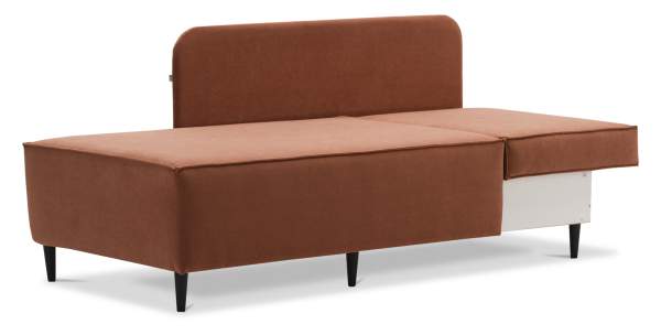 Угловая кушетка правая Элфи пыльно-терракотовый велюр