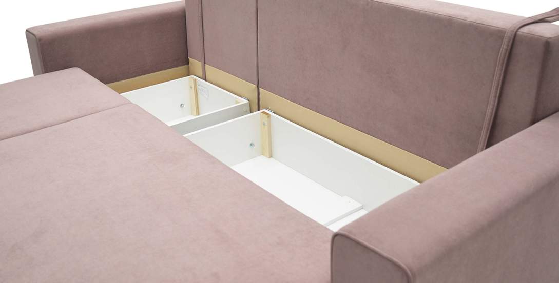 Диван трансформер Астон Пудрово-розовый велюр