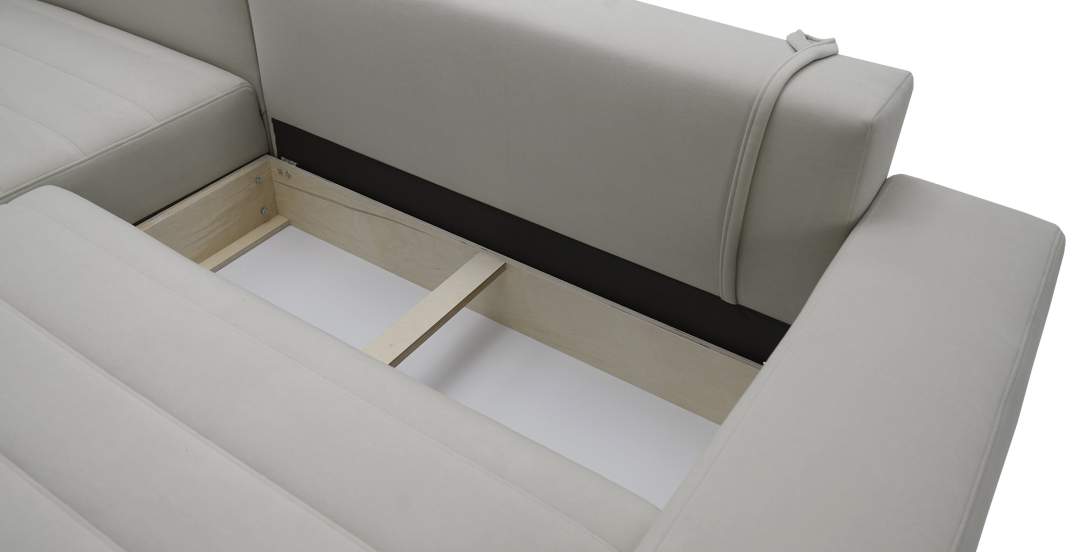 Угловой диван правый Белес Айвори велюр 