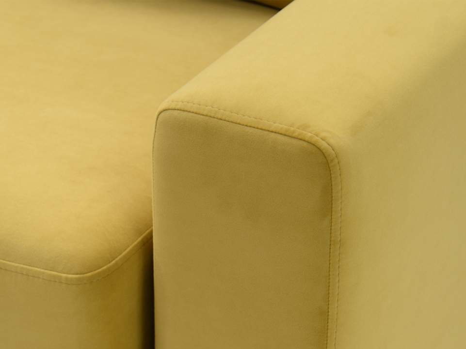 Угловой диван левый Вегас горчичный велюр