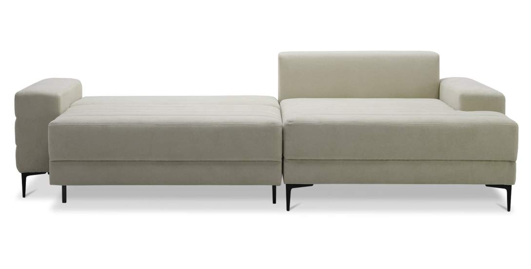 Угловой диван правый Белес Молочно-кремовый букле 