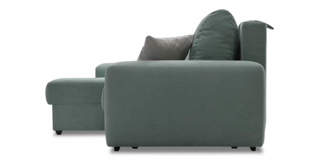 Угловой диван правый Коста Бирюзовый велюр