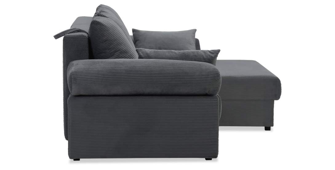 Угловой диван правый Тайлин Графитовый велюр 