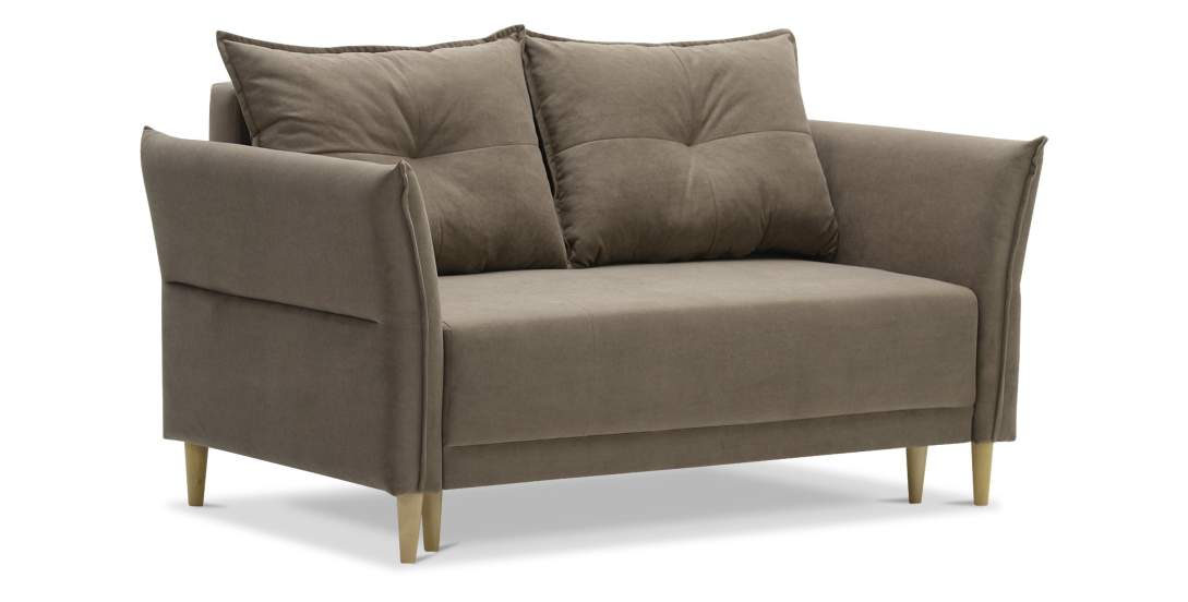 Прямой мини диван Лома 120 Светло-коричневый велюр 