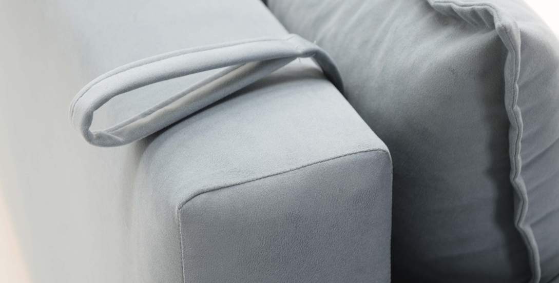 Прямой диван Лома Голубой велюр