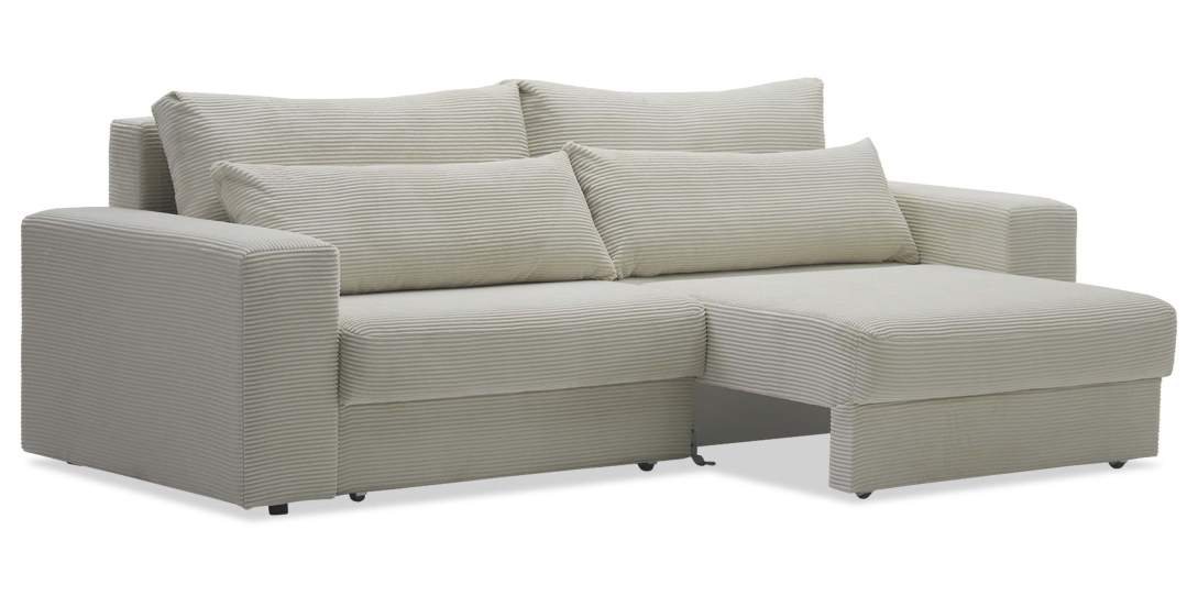 Прямой диван Рица Молочный кремовый велюр 