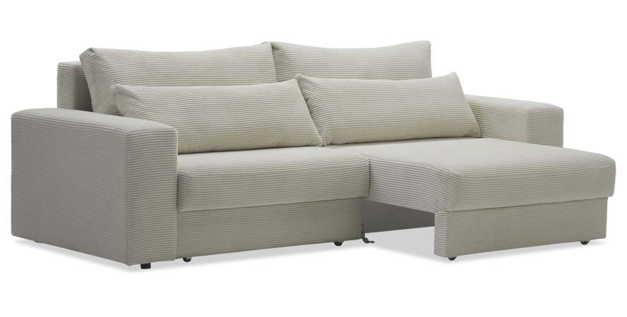 Прямой диван Рица Молочный кремовый велюр 