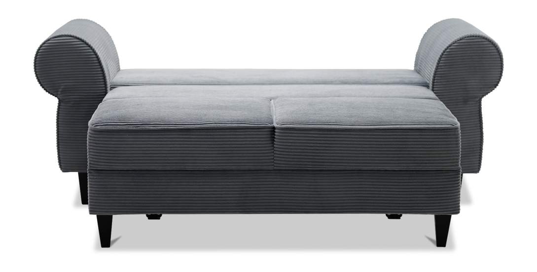 Прямой мини диван Гизела 120 серый велюр 