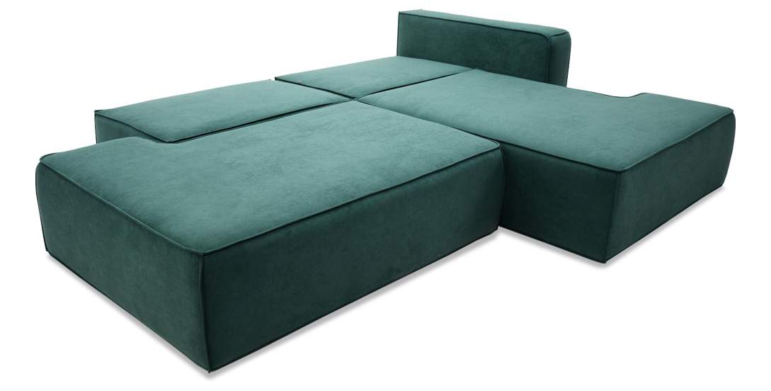 Угловой диван правый Рейф Изумрудный велюр