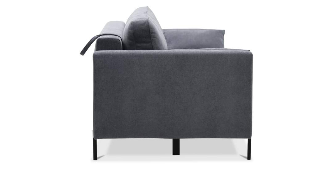 Прямой диван Энгри Серый велюр