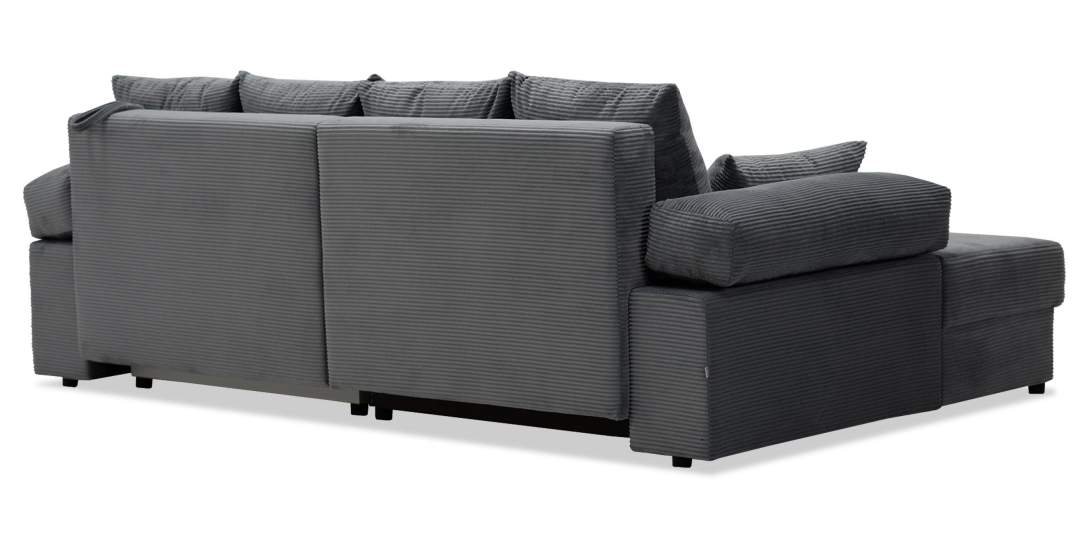 Угловой диван левый Тайлин Графитовый велюр