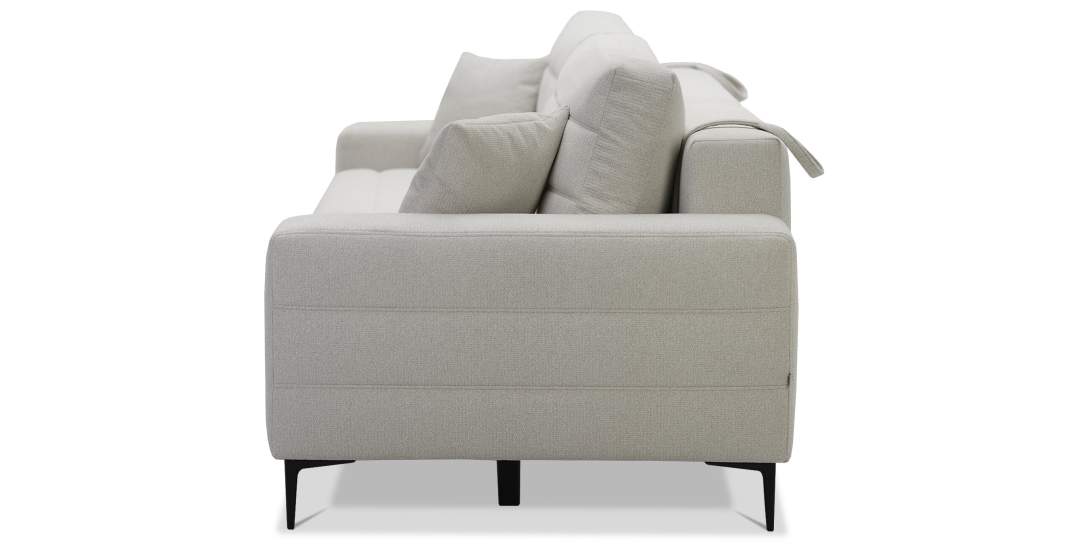 Прямой диван Белес Молочный велюр