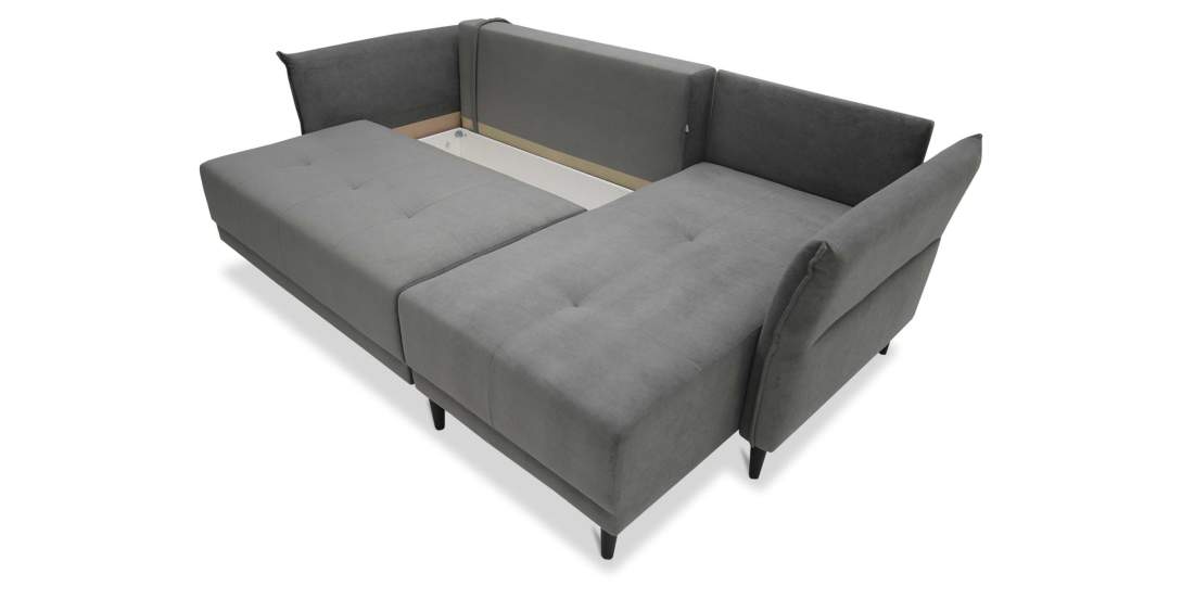 Угловой диван Лома Серый велюр