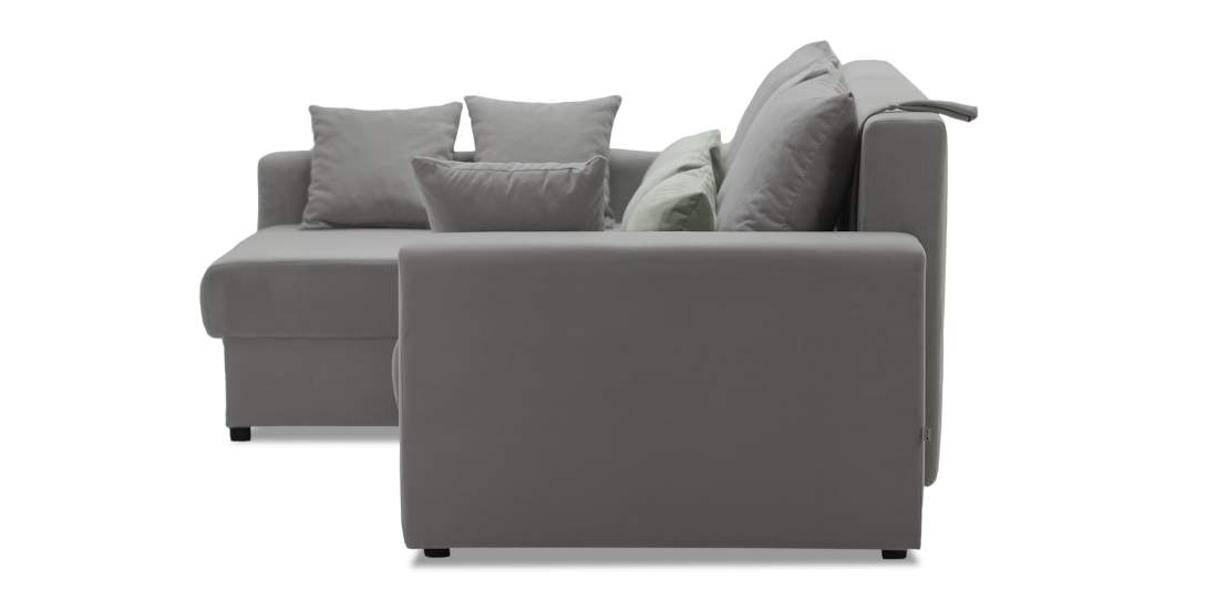 Угловой диван левый Майами Дымчатый серый велюр 