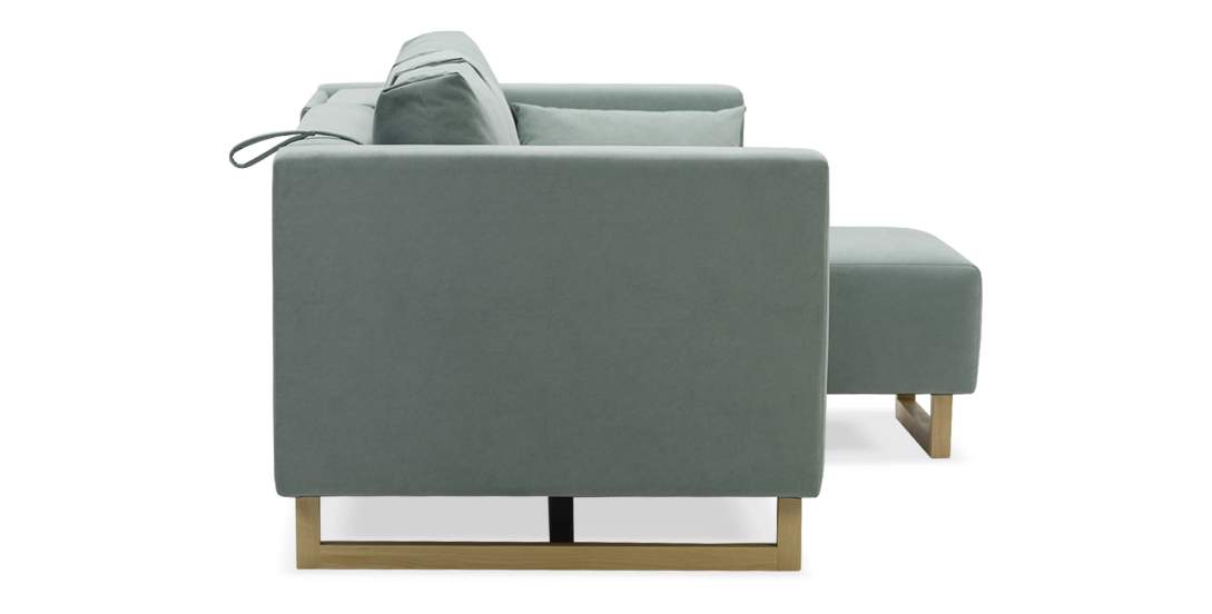 Угловой диван Каперс Пыльно-бирюзовый велюр