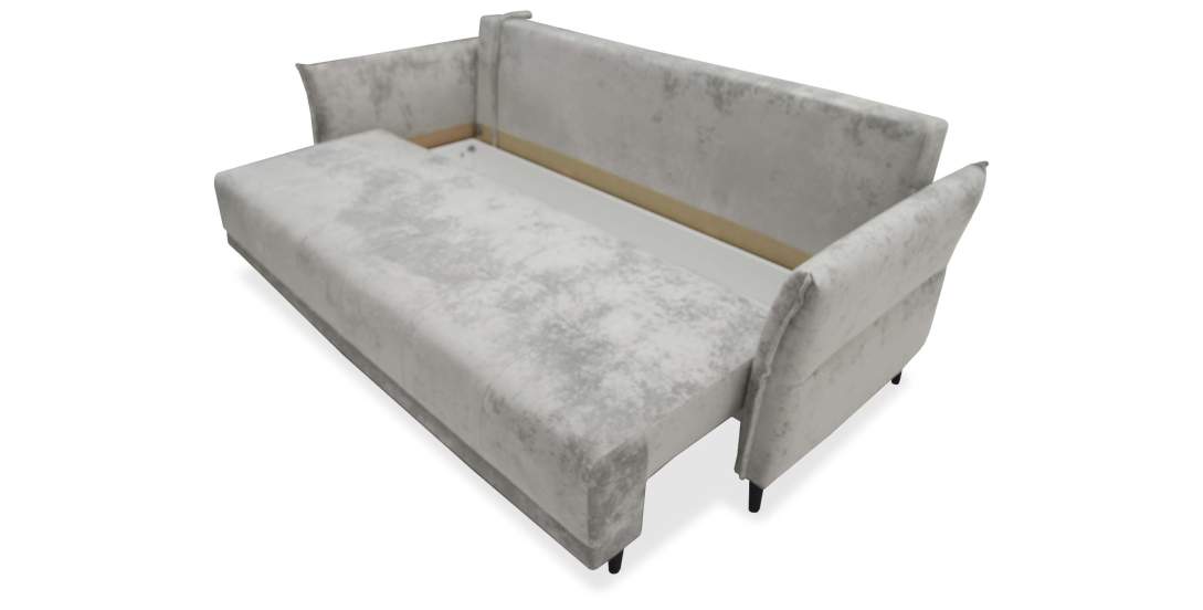 Прямой диван Лома жемчужно-серебряный велюр