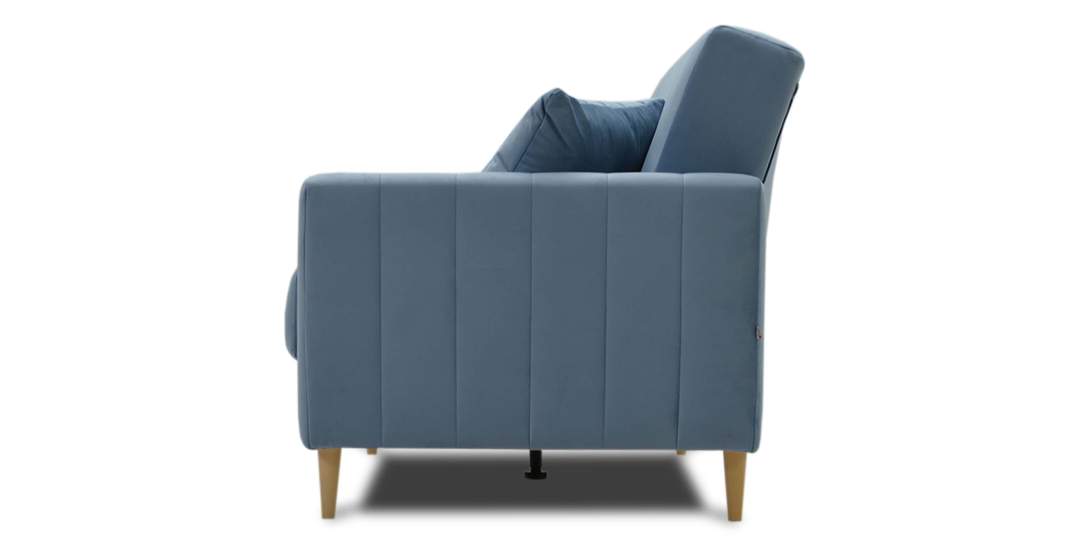 Прямой диван Эмма Голубой велюр