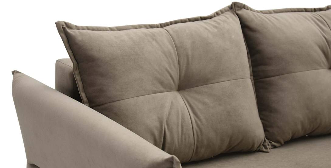 Угловой диван Лома светло-коричневый велюр