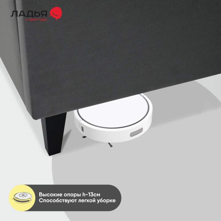 Двуспальная кровать Блэр 180 серый велюр