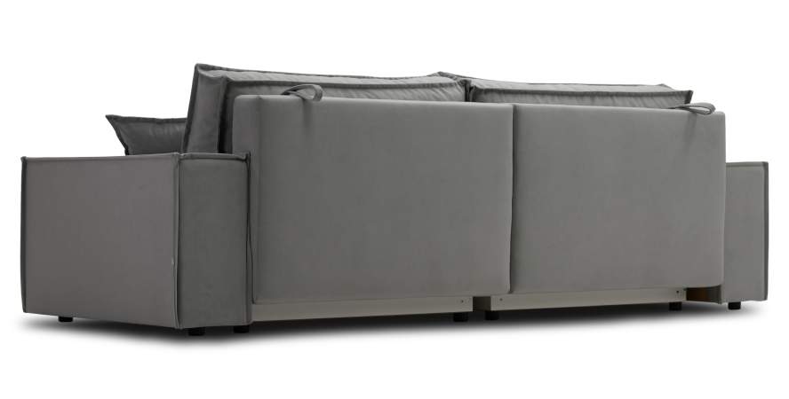 Прямой диван Фабио Дымчатый серый велюр Уцененный
