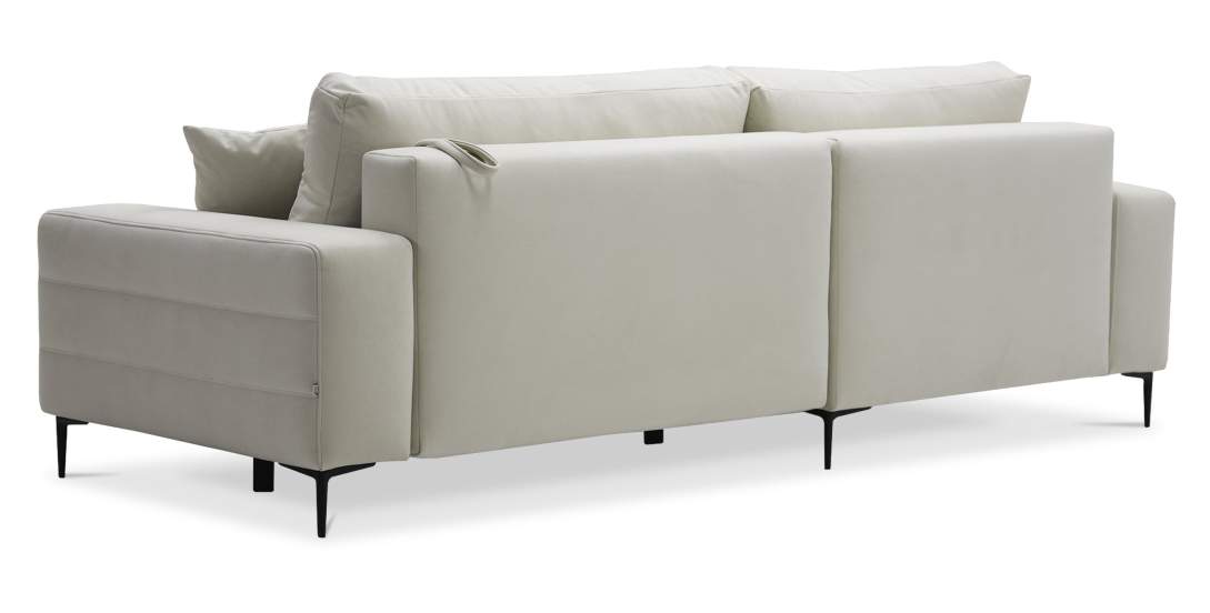 Угловой диван правый Белес Айвори велюр 