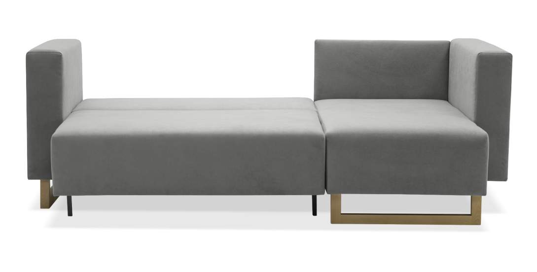 Угловой диван Каперс Дымчатый серый велюр