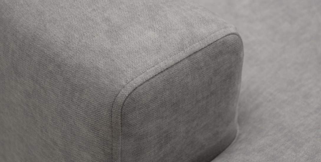 Угловой диван правый Вегас Серебристый велюр