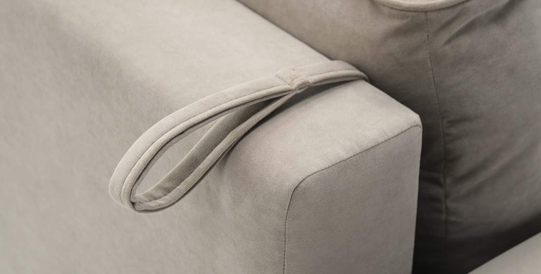 Прямой диван Авилла Светло-коричневый велюр