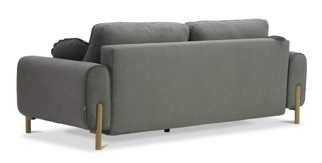 Прямой диван Тельда серый шенилл