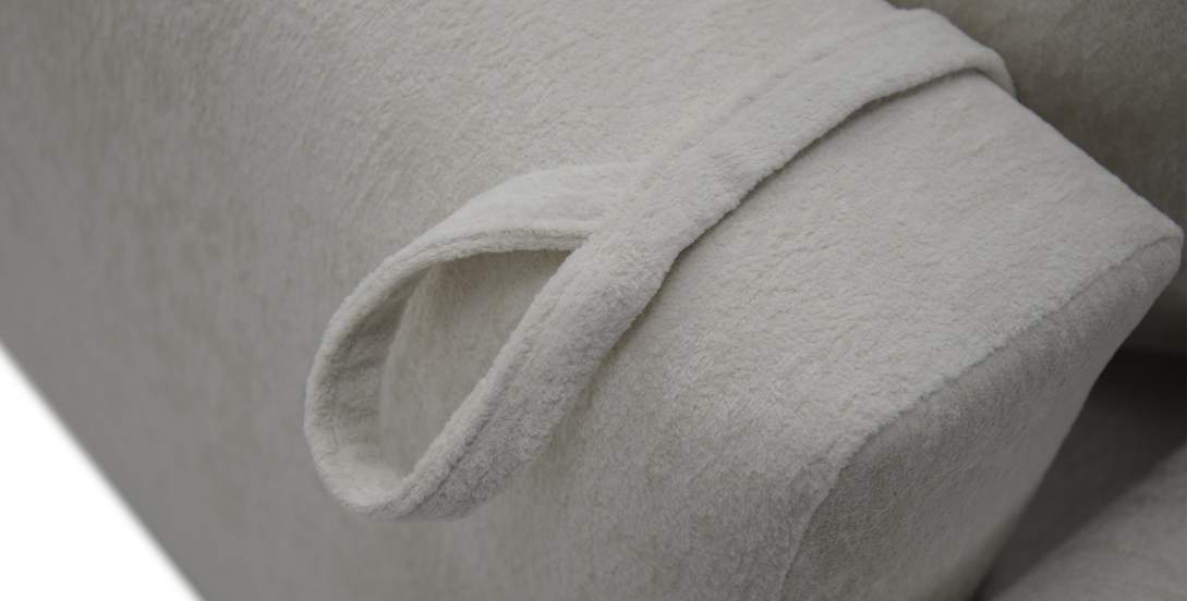 Угловой диван правый Кьянти Молочный шенилл