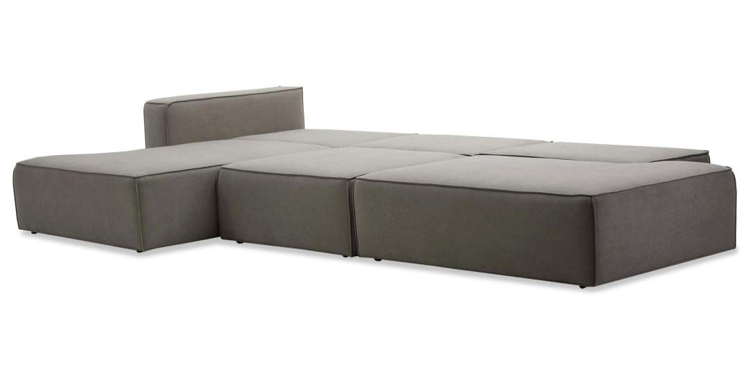 Угловой модульный диван левый Рейф Бежевый велюр