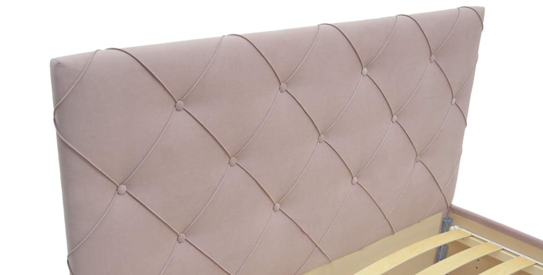 Двуспальная кровать Артэ 140 розовый велюр