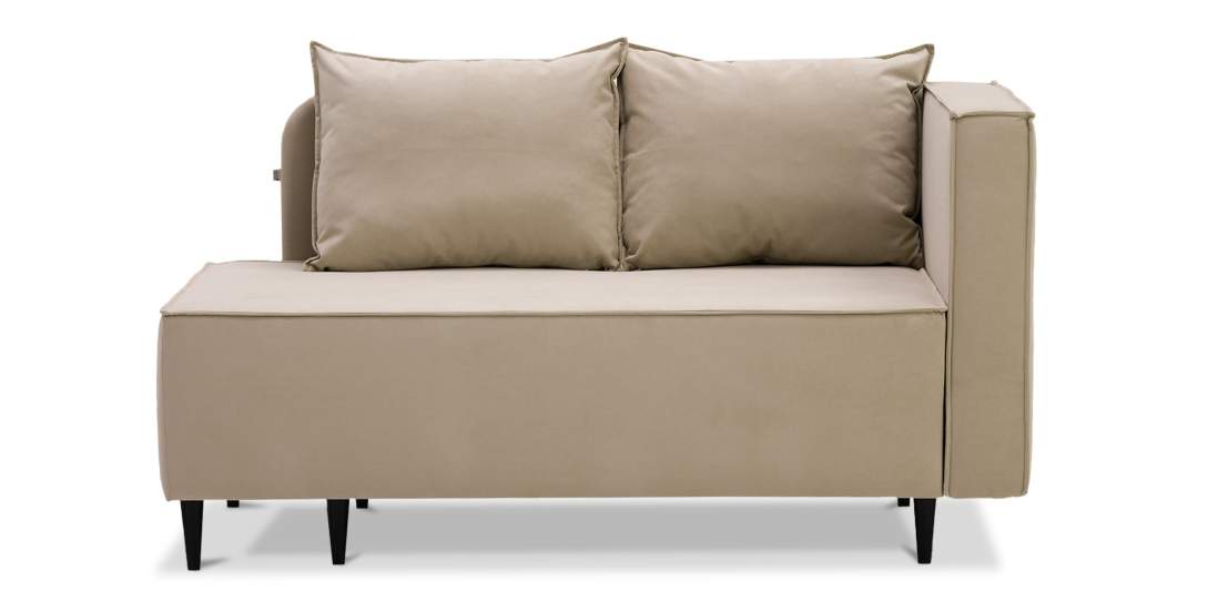 Угловая кушетка правая Элфи бежевый велюр