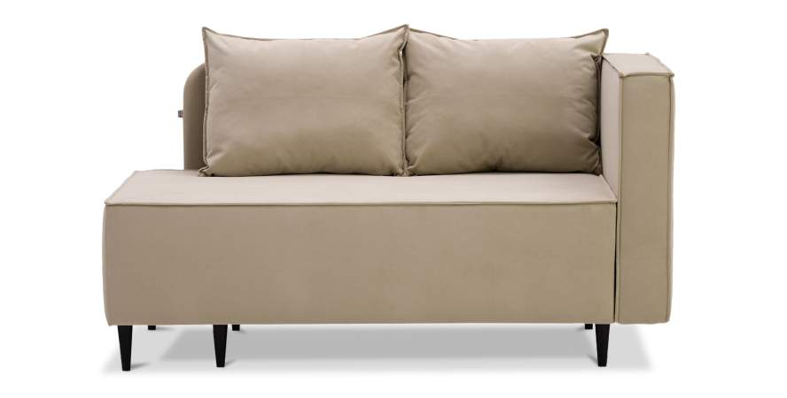 Угловая кушетка правая Элфи бежевый велюр