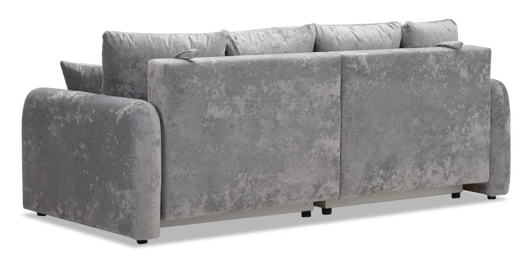 Прямой диван Волда Жемчужно-серебряный велюр