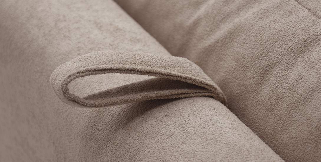 Прямой мини диван Касита 120 бежевый букле 