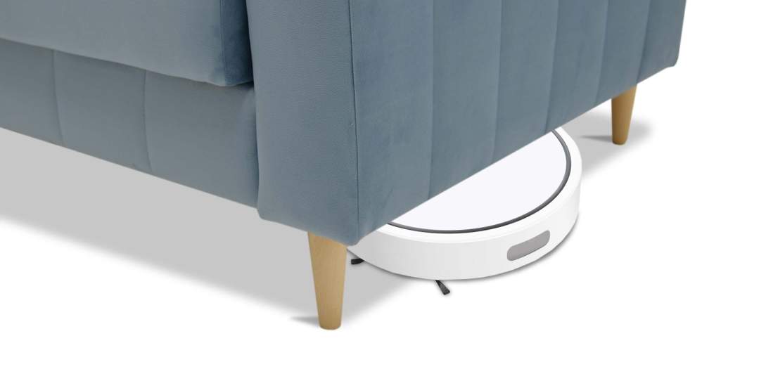 Прямой диван Эмма Голубой велюр