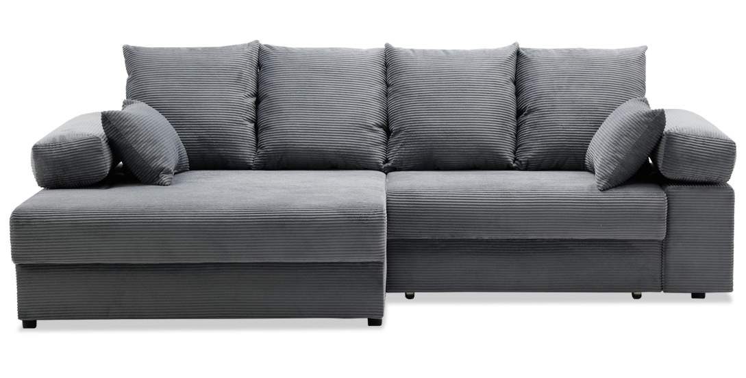 Угловой диван левый Тайлин Cтальной велюр