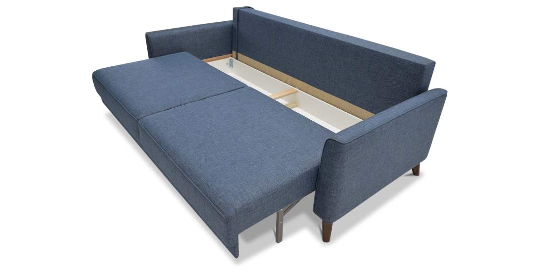 Прямой диван Авилла Синяя рогожка