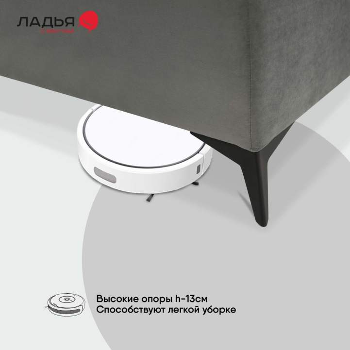 Угловой диван Тиволи Серый велюр Уцененный