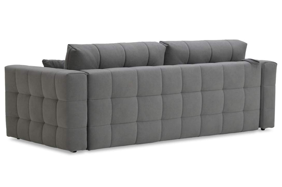 Прямой диван Энзо серый велюр