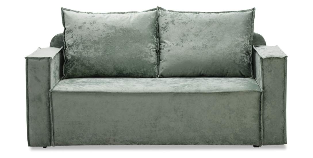 Прямой мини диван Бохо Жемчужно-мятный велюр