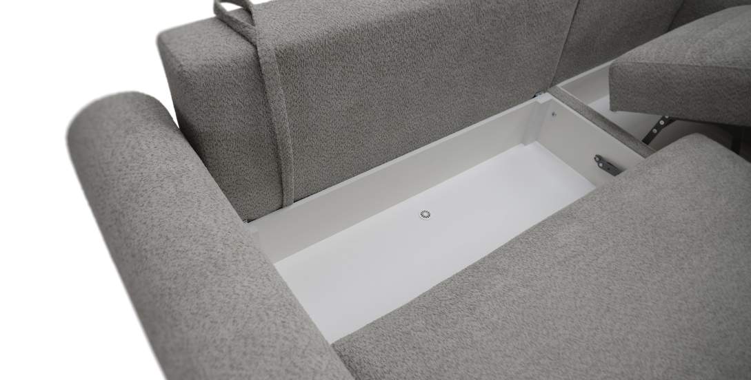 Угловой диван левый Кьянти Серо-коричневый шенилл