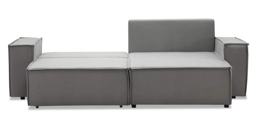 Угловой диван Фабио Дымчатый серый велюр